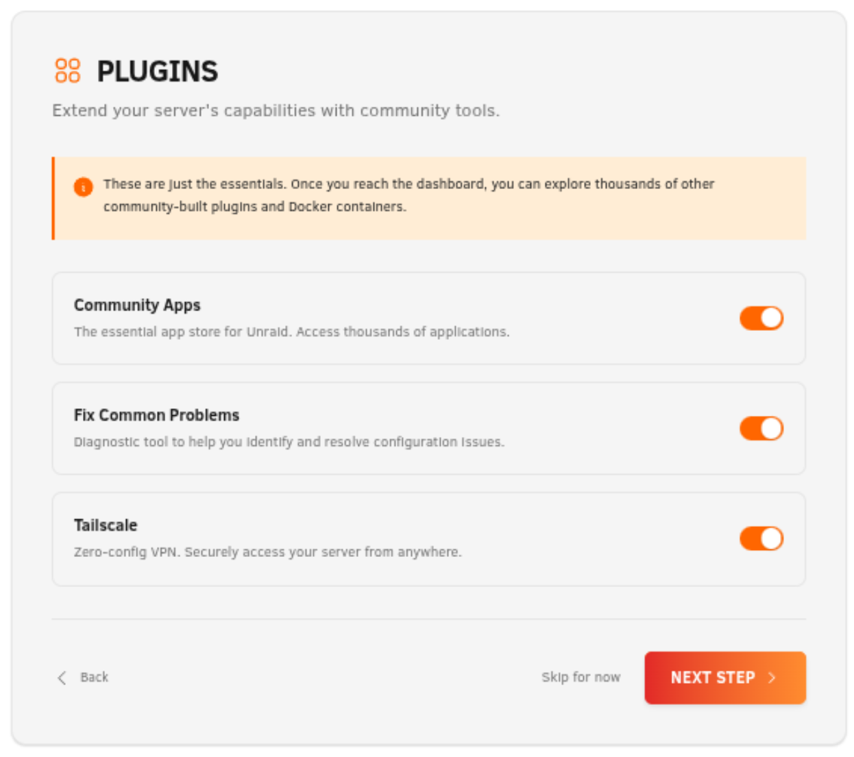 Step 4: Plugins